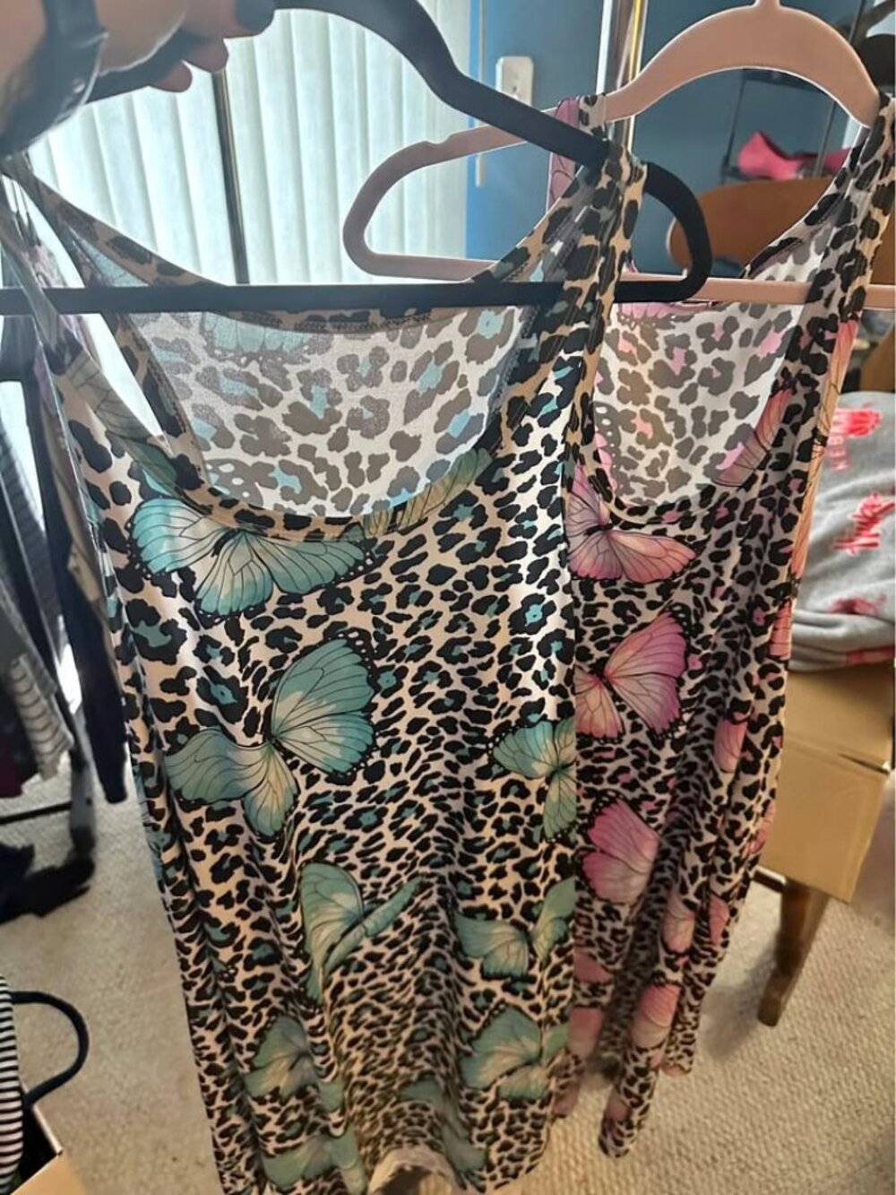 2-Piece Butterfly Leopard Print Tank Top Lot Approx. Size 20/22